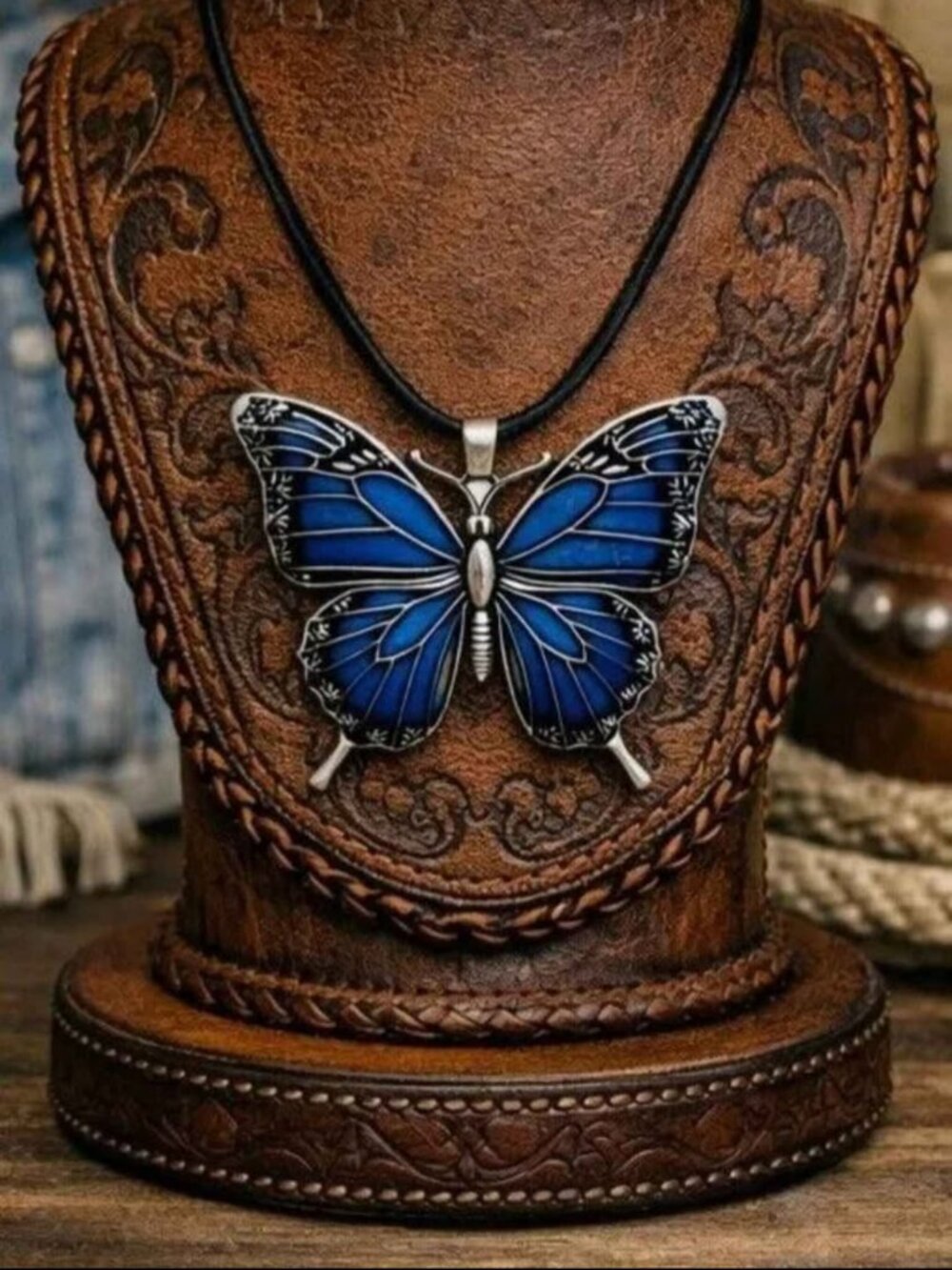 Blue Butterfly Necklace